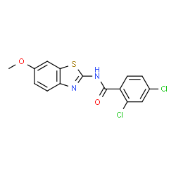 ChemSpider 2D Image | 2,4-Dichloro-N-(6-methoxy-1,3-benzothiazol-2-yl)benzamide | C15H10Cl2N2O2S
