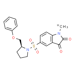 ChemSpider 2D Image | 1-(~11~C)Methyl-5-{[(2S)-2-(phenoxymethyl)-1-pyrrolidinyl]sulfonyl}-1H-indole-2,3-dione | C1911CH20N2O5S