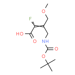 ChemSpider 2D Image | (2Z)-2-Fluoro-4-methoxy-3-[({[(2-methyl-2-propanyl)oxy]carbonyl}amino)methyl]-2-butenoic acid | C11H18FNO5