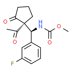 ChemSpider 2D Image | Methyl [(S)-[(1S)-1-acetyl-2-oxocyclopentyl](3-fluorophenyl)methyl]carbamate | C16H18FNO4