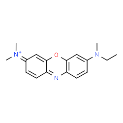 ChemSpider 2D Image | 7-[Ethyl(methyl)amino]-N,N-dimethyl-3H-phenoxazin-3-iminium | C17H20N3O
