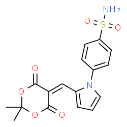 ChemSpider 2D Image | benzenesulfonamide, 4-[2-[(2,2-dimethyl-4,6-dioxo-1,3-dioxan-5-ylidene)methyl]-1H-pyrrol-1-yl]- | C17H16N2O6S