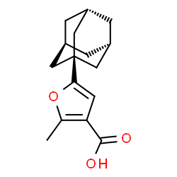 ChemSpider 2D Image | 5-[(3s,5s,7s)-Adamantan-1-yl]-2-methyl-3-furoic acid | C16H20O3