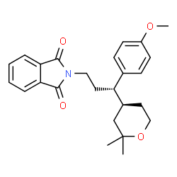ChemSpider 2D Image | 2-[(3S)-3-[(4S)-2,2-Dimethyltetrahydro-2H-pyran-4-yl]-3-(4-methoxyphenyl)propyl]-1H-isoindole-1,3(2H)-dione | C25H29NO4