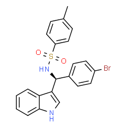 ChemSpider 2D Image | N-[(S)-(4-Bromophenyl)(1H-indol-3-yl)methyl]-4-methylbenzenesulfonamide | C22H19BrN2O2S
