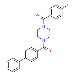 ChemSpider 2D Image | 4-Biphenylyl[4-(4-fluorobenzoyl)-1-piperazinyl]methanone | C24H21FN2O2