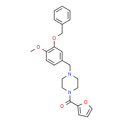 ChemSpider 2D Image | {4-[3-(Benzyloxy)-4-methoxybenzyl]-1-piperazinyl}(2-furyl)methanone | C24H26N2O4