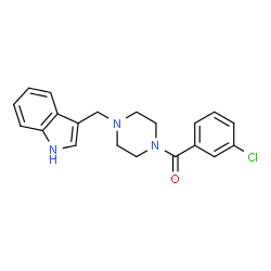 ChemSpider 2D Image | 3-{[4-(3-CHLOROBENZOYL)PIPERAZIN-1-YL]METHYL}-1H-INDOLE | C20H20ClN3O