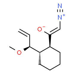 ChemSpider 2D Image | (Z)-2-Diazonio-1-{(1S,2S)-2-[(1S)-1-methoxy-2-propen-1-yl]cyclohexyl}ethenolate | C12H18N2O2