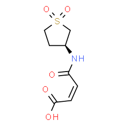 ChemSpider 2D Image | (2Z)-4-{[(3S)-1,1-Dioxidotetrahydro-3-thiophenyl]amino}-4-oxo-2-butenoic acid | C8H11NO5S