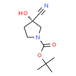 ChemSpider 2D Image | 2-Methyl-2-propanyl (3S)-3-cyano-3-hydroxy-1-pyrrolidinecarboxylate | C10H16N2O3