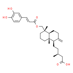 ChemSpider 2D Image | (3S)-5-[(1R,4aS,5S,8aS)-5-({[(2E)-3-(3,4-Dihydroxyphenyl)-2-propenoyl]oxy}methyl)-5,8a-dimethyl-2-methylenedecahydro-1-naphthalenyl]-3-methylpentanoic acid | C29H40O6