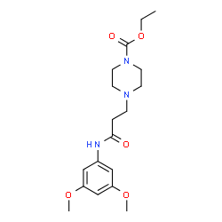 ChemSpider 2D Image | Ethyl 4-{3-[(3,5-dimethoxyphenyl)amino]-3-oxopropyl}-1-piperazinecarboxylate | C18H27N3O5