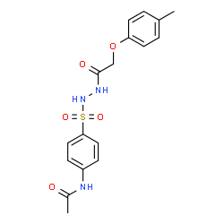 ChemSpider 2D Image | N-{4-[2-(4-methylphenoxy)acetohydrazidosulfonyl]phenyl}acetamide | C17H19N3O5S