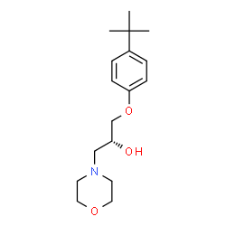 ChemSpider 2D Image | (2R)-1-[4-(2-Methyl-2-propanyl)phenoxy]-3-(4-morpholinyl)-2-propanol | C17H27NO3