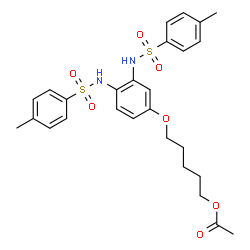 ChemSpider 2D Image | 5-(3,4-Bis{[(4-methylphenyl)sulfonyl]amino}phenoxy)pentyl acetate | C27H32N2O7S2