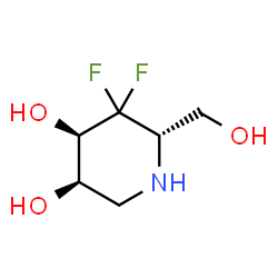 ChemSpider 2D Image | (3R,4R,6S)-5,5-Difluoro-6-(hydroxymethyl)-3,4-piperidinediol | C6H11F2NO3