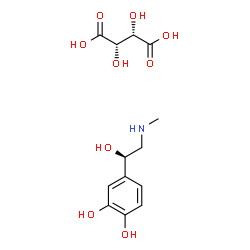 ChemSpider 2D Image | (2S,3S)-2,3-Dihydroxysuccinic acid - 4-[(1R)-1-hydroxy-2-(methylamino)ethyl]-1,2-benzenediol (1:1) | C13H19NO9