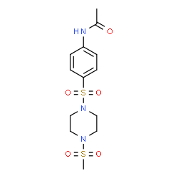 ChemSpider 2D Image | N-(4-{[4-(Methylsulfonyl)-1-piperazinyl]sulfonyl}phenyl)acetamide | C13H19N3O5S2
