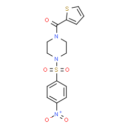ChemSpider 2D Image | {4-[(4-Nitrophenyl)sulfonyl]-1-piperazinyl}(2-thienyl)methanone | C15H15N3O5S2