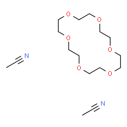 ChemSpider 2D Image | Acetonitrile - 1,4,7,10,13,16-hexaoxacyclooctadecane (2:1) | C16H30N2O6
