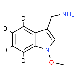 ChemSpider 2D Image | 1-[1-Methoxy(4,5,6,7-~2~H_4_)-1H-indol-3-yl]methanamine | C10H8D4N2O
