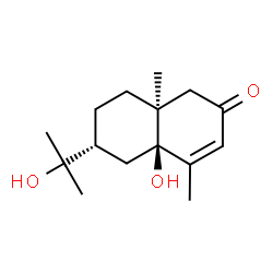 ChemSpider 2D Image | (4aS,6R,8aS)-4a-Hydroxy-6-(2-hydroxy-2-propanyl)-4,8a-dimethyl-4a,5,6,7,8,8a-hexahydro-2(1H)-naphthalenone | C15H24O3