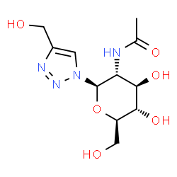 ChemSpider 2D Image | 1-(2-Acetamido-2-deoxy-beta-D-glucopyranosyl)-4-(hydroxymethyl)-1H-1,2,3-triazole | C11H18N4O6