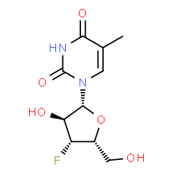 ChemSpider 2D Image | 1-(3-Deoxy-3-fluoro-beta-D-xylofuranosyl)-5-methyl-2,4(1H,3H)-pyrimidinedione | C10H13FN2O5