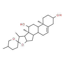ChemSpider 2D Image | (8xi,9xi,14xi,16xi,17xi,20xi,22xi)-Spirost-5-en-3,12-diol | C27H42O4