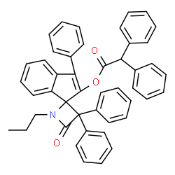ChemSpider 2D Image | 4-Oxo-3,3,3'-triphenyl-1-propylspiro[azetidine-2,1'-inden]-2'-yl diphenylacetate | C46H37NO3