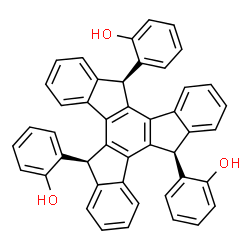 ChemSpider 2D Image | 2,2',2''-[(5R,10R,15R)-10,15-Dihydro-5H-diindeno[1,2-a:1',2'-c]fluorene-5,10,15-triyl]triphenol | C45H30O3