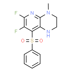 ChemSpider 2D Image | 6,7-Difluoro-4-methyl-8-(phenylsulfonyl)-1,2,3,4-tetrahydropyrido[2,3-b]pyrazine | C14H13F2N3O2S