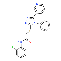 ChemSpider 2D Image | N-(2-Chlorophenyl)-2-{[4-phenyl-5-(3-pyridinyl)-4H-1,2,4-triazol-3-yl]sulfanyl}acetamide | C21H16ClN5OS