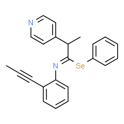 ChemSpider 2D Image | Phenyl (1Z)-N-[2-(1-propyn-1-yl)phenyl]-2-(4-pyridinyl)propanimidoselenoate | C23H20N2Se