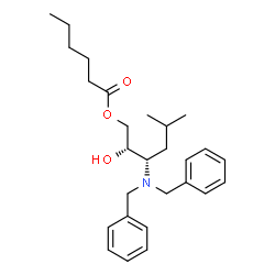 ChemSpider 2D Image | (2S,3S)-3-(Dibenzylamino)-2-hydroxy-5-methylhexyl hexanoate | C27H39NO3