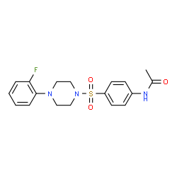 ChemSpider 2D Image | N-(4-{[4-(2-Fluorophenyl)-1-piperazinyl]sulfonyl}phenyl)acetamide | C18H20FN3O3S