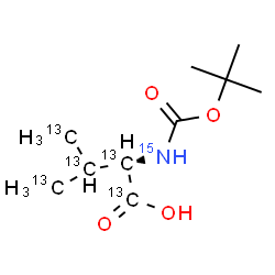 ChemSpider 2D Image | N-{[(2-Methyl-2-propanyl)oxy]carbonyl}-L-(~13~C_5_,~15~N)valine | C513C5H1915NO4