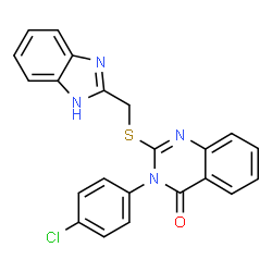 ChemSpider 2D Image | 2-[(1H-Benzimidazol-2-ylmethyl)sulfanyl]-3-(4-chlorophenyl)-4(3H)-quinazolinone | C22H15ClN4OS