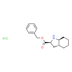 ChemSpider 2D Image | Benzyl (2S,3aR,7aS)-octahydroindole-2-carboxylate hydrochloride | C16H22ClNO2
