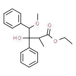 ChemSpider 2D Image | Ethyl 3-hydroxy-4-methoxy-2-methyl-3,4-diphenylbutanoate | C20H24O4