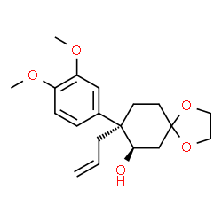 ChemSpider 2D Image | (7R,8S)-8-Allyl-8-(3,4-dimethoxyphenyl)-1,4-dioxaspiro[4.5]decan-7-ol | C19H26O5