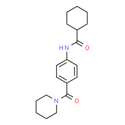 ChemSpider 2D Image | N-[4-(1-Piperidinylcarbonyl)phenyl]cyclohexanecarboxamide | C19H26N2O2