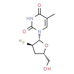 ChemSpider 2D Image | 3'-Deoxy-2'-(~18~F)fluorothymidine | C10H1318FN2O4