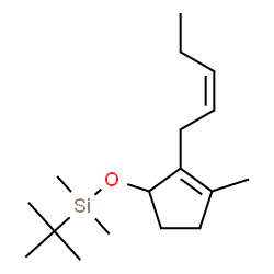ChemSpider 2D Image | Dimethyl({3-methyl-2-[(2Z)-2-penten-1-yl]-2-cyclopenten-1-yl}oxy)(2-methyl-2-propanyl)silane | C17H32OSi