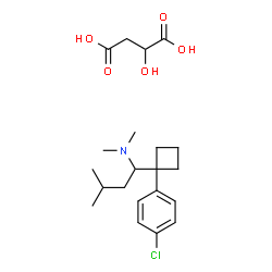 ChemSpider 2D Image | 2-Hydroxysuccinic acid - 1-[1-(4-chlorophenyl)cyclobutyl]-N,N,3-trimethyl-1-butanamine (1:1) | C21H32ClNO5