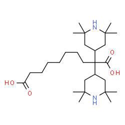 ChemSpider 2D Image | 2,2-Bis(2,2,6,6-tetramethyl-4-piperidinyl)decanedioic acid | C28H52N2O4