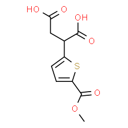 ChemSpider 2D Image | 2-[5-(Methoxycarbonyl)-2-thienyl]succinic acid | C10H10O6S