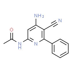 ChemSpider 2D Image | N-(4-Amino-5-cyano-6-phenyl-2-pyridinyl)acetamide | C14H12N4O