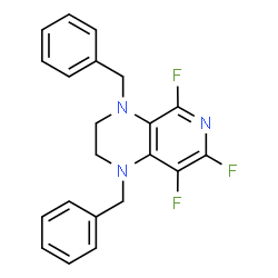 ChemSpider 2D Image | 1,4-Dibenzyl-5,7,8-trifluoro-1,2,3,4-tetrahydropyrido[3,4-b]pyrazine | C21H18F3N3